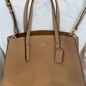 Coach Charlie Carryall Bag #25137 Color tan/taupe